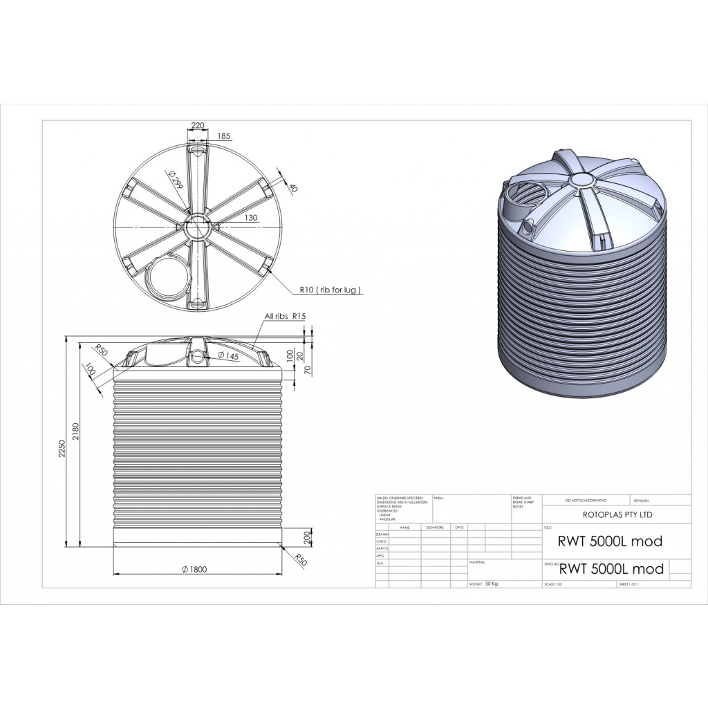 5 000 Litre Get Tanked Water Tanks 5000LT Water Tank Sydney